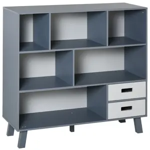 High end and high-quality 3-Tier Child Bookcase Open Shelves Cabinet Floor Standing Cube Storage Organizer with Drawers - GreyBaby Toddler Bookshelf for Kids, Kids Bookcase, Toy Storage Organizer, for Playroom, Bedroom, Nursery