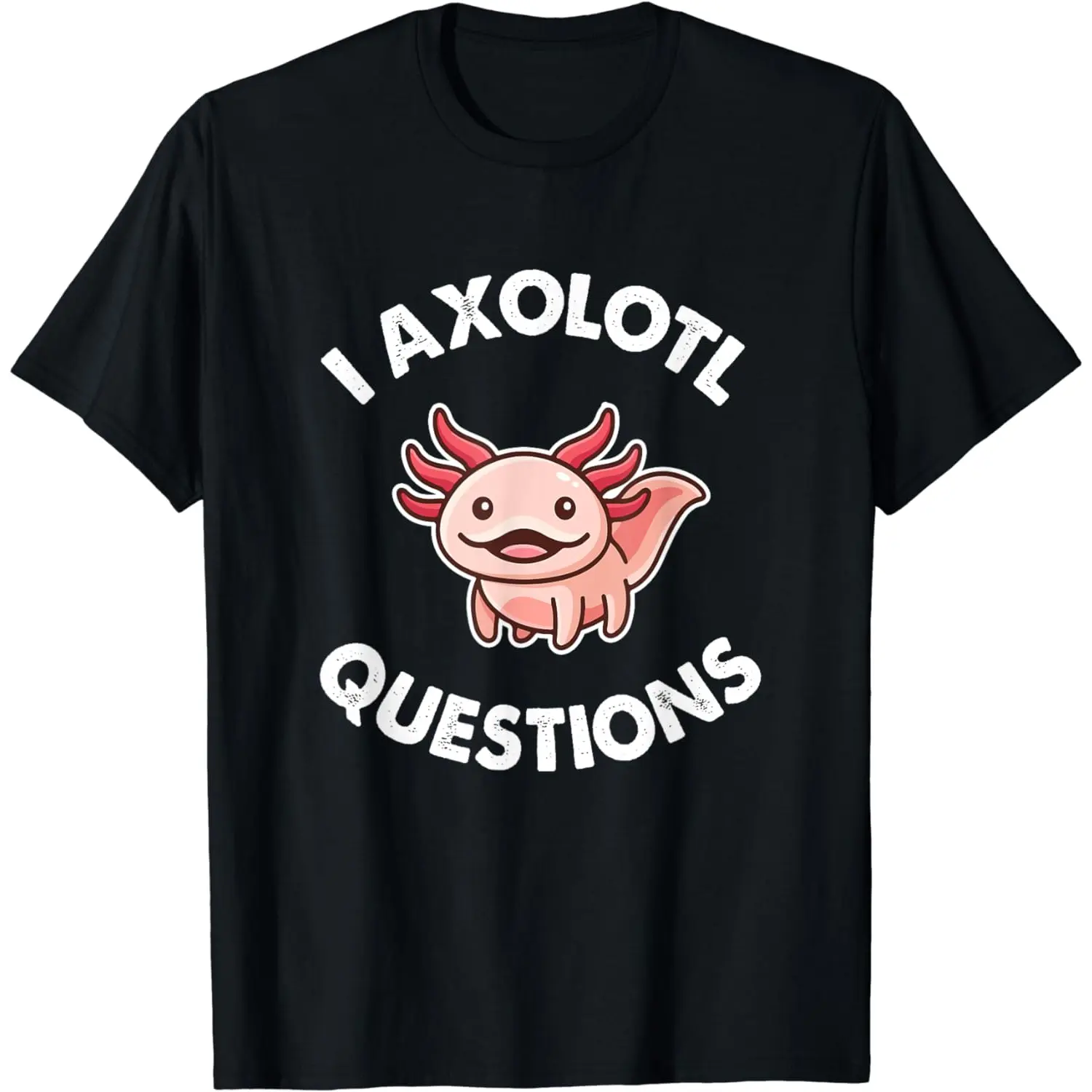 Summer t Shirts Cute Axolotl Cartoon T-Shirt With Playful I Axlotl Questions Design .