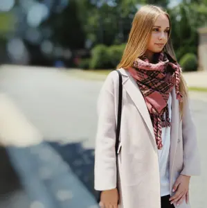 Ellison and Young Braided Fringe Plaid Scarf