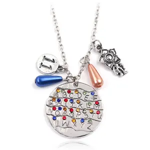 Film Television Peripherals 26 Alphabet Necklace Originality Circular Letters Dotted With Rhinestones Necklace