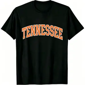 Retro Tennessee State Pride T-Shirt, Trendy Orange Arch Logo Tee, Casual Streetwear Crewneck, Perfect for Tennessee Fans & Game Day
