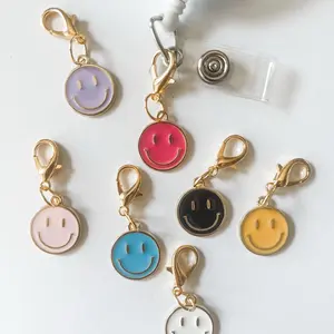 Happy Face Badge Reel Charm Lanyard Charm BADGE REEL NOT INCLUDED