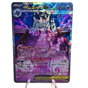 Haunted Mansion Final Boss Mega Gengar ex NEW RAINBOW GLASS TEXTURED EDITION! Rainbow OR Bubble OR Glass Standard Holo Standard Size and English Back TCG Pokemon Card Game Display Card