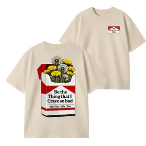 Ella's Fellas Flower Shirt, Vintage Cigarette Pack T-Shirt, Comfort Colors Oversized Tee, Aesthetic Dandelion Style, Trendy 'Crave So Bad' Aesthetic Gift