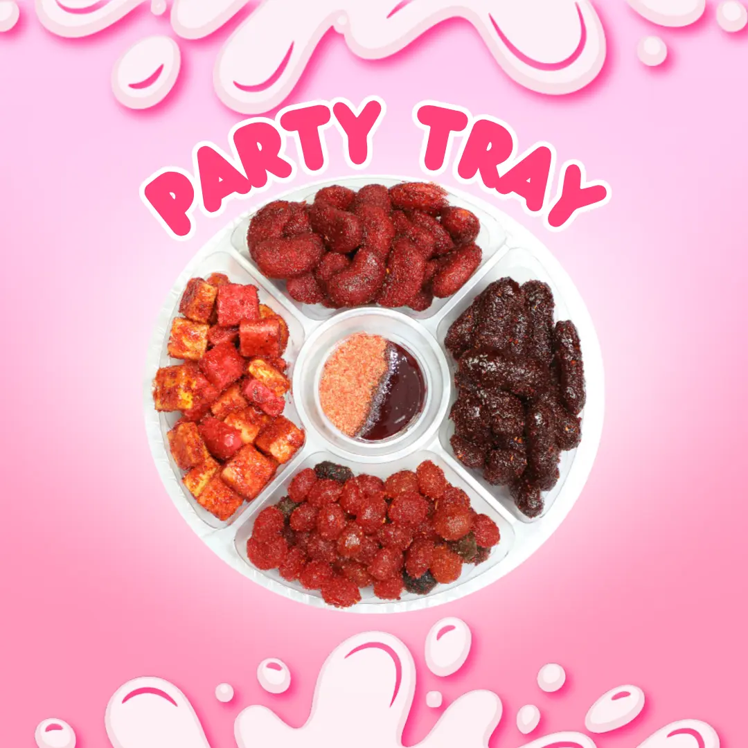 Party Tray – Customizable Dulces Enchilados | 4 Pack 8oz Mexican Spicy Candy with Chamoy & Chili Powder