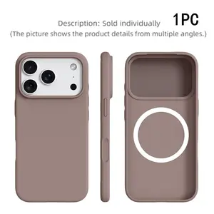 1 piece BASE MORE COVER ultra-thin magnetic liquid silicone iPhone case, Protection, for Apple mobile phones. Soft touch feel, soft edge wrapping, matte soft shell case. Skin-friendly texture. Suitable for Apple iPhone 17 Pro Max/16/15/14/13 P