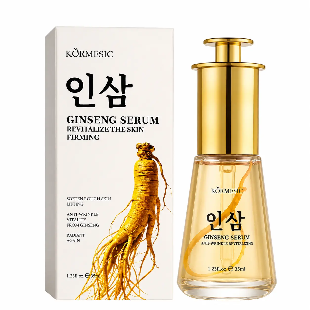 Korean Ginseng Facial Serum with Panax Ginseng Extract, Lightweight Hydrating Face Serum, Botanical Skincare for Smooth & Radiant Looking Skin, 35ml
