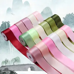 6 Pack Polyester Satin Garland Ribbon 1 Inch, Multiple Colors, Perfect for Weddings, Bouquets, Packaging, Hair Accessories, 30 Yards Festival Party Decorations