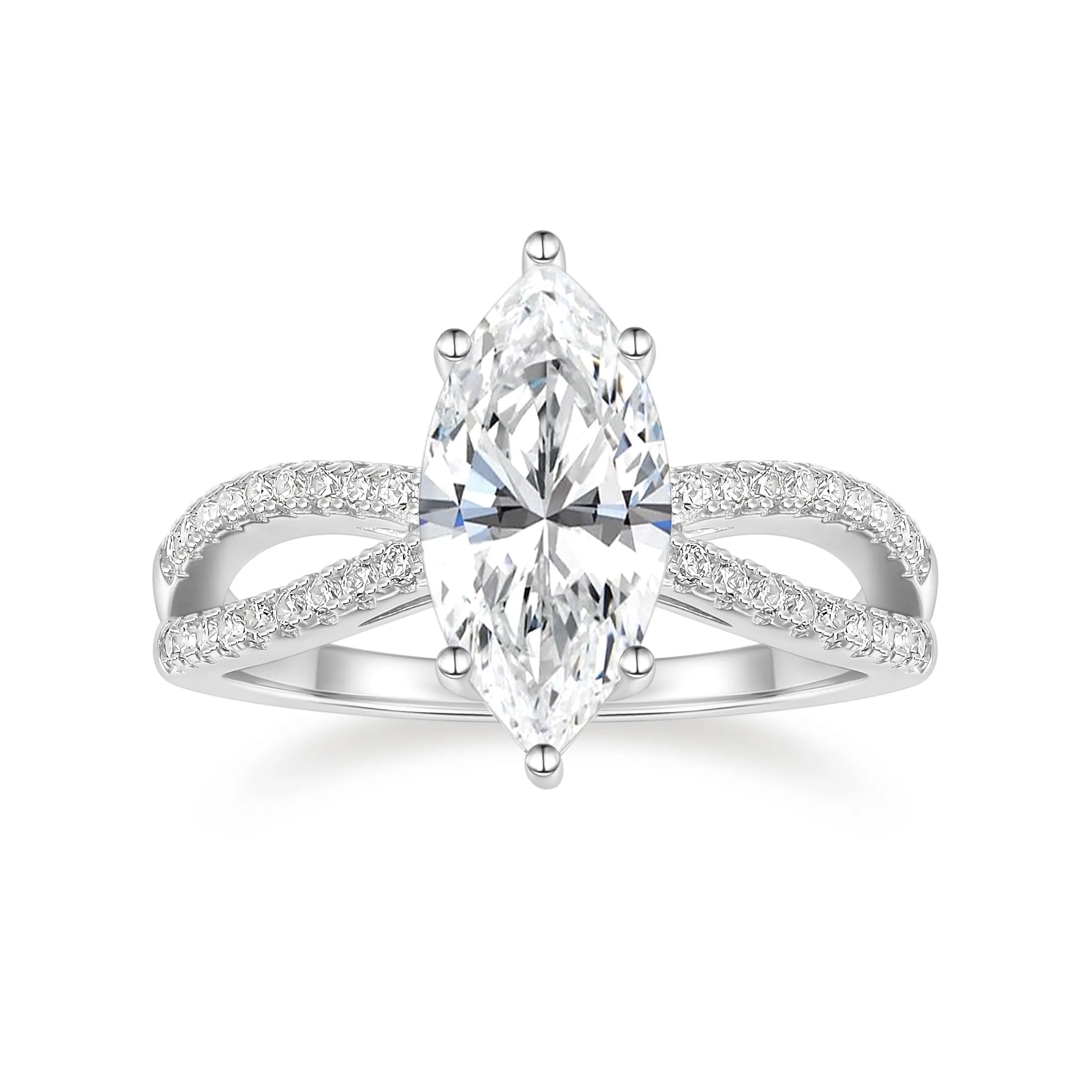 EAMTI 3CT 925 Sterling Silver Engagement Rings Marquise Cut Solitaire Cubic Zirconia CZ Wedding Promise Rings for Her Wedding Bands for Women