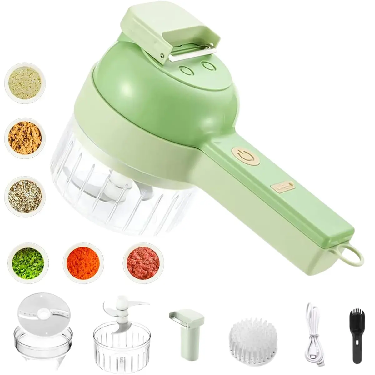 4 in 1 portable handheld electric vegetable cutting machine,Electric Vegetable Cutter, multi-functional vegetable and fruit electric cutting and shredding machine,choppers.