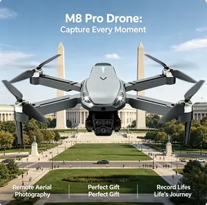 2026 M8 Pro Drone – 4K EIS Camera, GPS & 5G WiFi FPV, Brushless Motor, Optical Flow Hover, Smart Obstacle Avoidance, Auto Return, 360° Stunt Roll, Dual Batteries Included