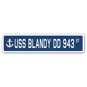 SignMission  4 x 18 in. A-16 Street Sign - USS Blandy DD 943