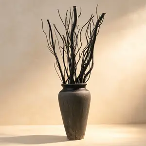 Curly Willow Branches, Dark Brown Dried Twigs, 17 Inches, 15 Pack, Bendable Sticks for Vases, Home, Garden,  Bathroom Decor