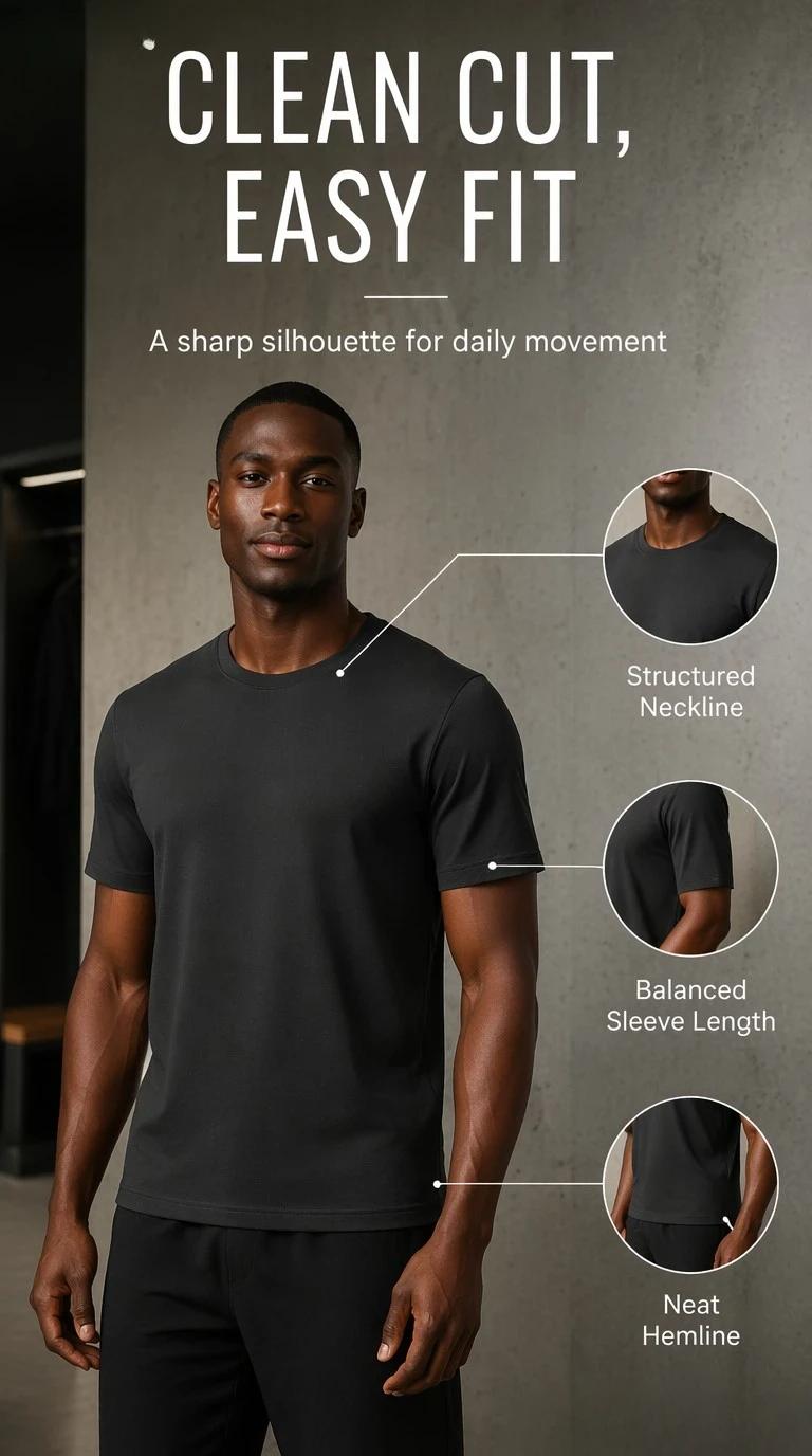 5 pcs men’s quick-dry short-sleeve T-shirts for casual sports—running, fitness, outdoor activities—available in various colors; comfortable and stylish yoga/fitness activewear workout short sleeves