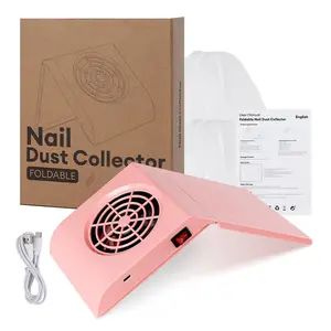Foldable Nail Vacuum Cleaner, Powerful Suction USB Rechargeable, Low Noise Operation, Ideal for Manicure Use, Professional Nail Cleaning Tool