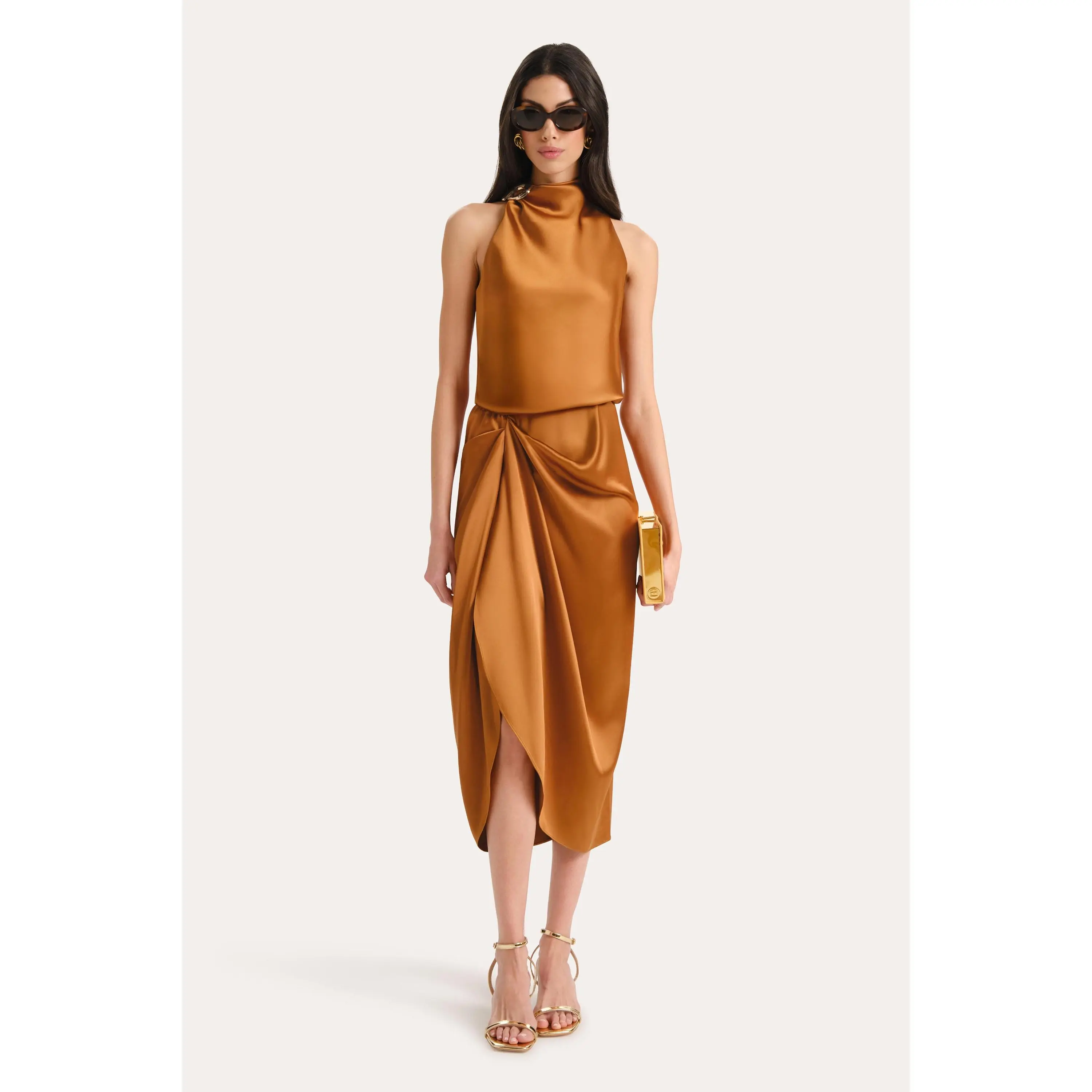 Josephine Draped Halter Dress