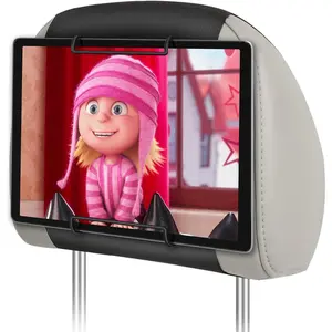 Upgrade Tablet Holder for Car, Car Headrest Mount Holder for Back Seat, Car Tablet Mount for Kids with Silicone Strap & Anti-Slip Holding Clamps, Fits All 10-12.9" Tablets