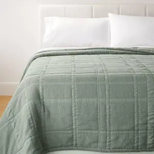 King+ Waffle Matelasse Quilt Light Teal Green - Threshold designed with Studio