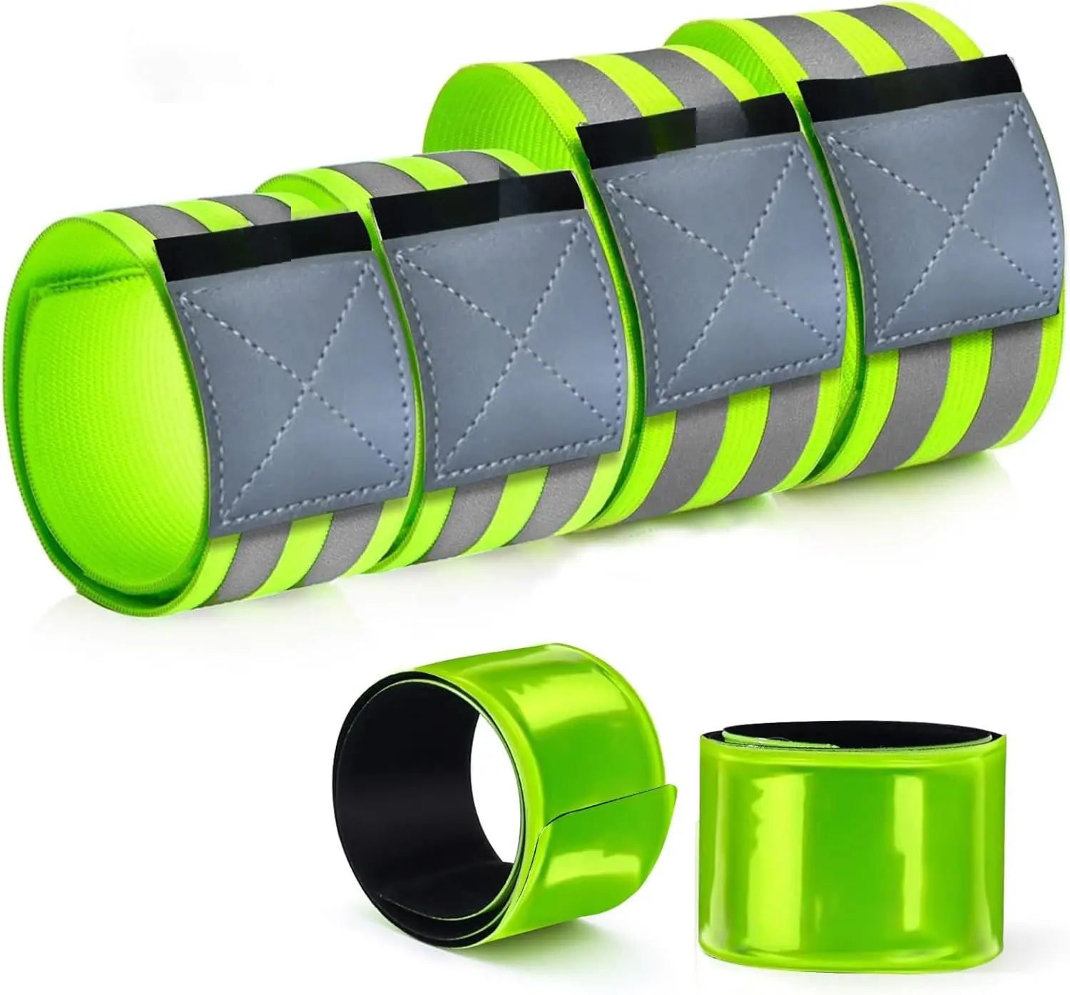 Reflective Band for Night Running Walking, 6 count  Reflective Bands for Arm/Wrist/Ankle/, High Visibility Reflective Running Gear Adjustable for Men and Women