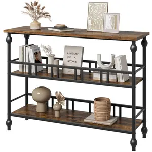 Console Table, 3-Tier Sofa Tables Narrow Entryway Table with Storage