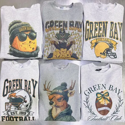 Green Bay Football Graphic Tee Green Bay Sports Sweatshirts Green Bay City Game Day Unisex Top Casual Crewneck Sublimation Top