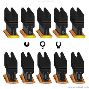 100PCS Oscillating Tool Blades, Titanium & HCS Oscillating Saw Blades for Metal/Wood/Plastic Cutting, Curved Edge Multi Tool Blades Compatible with Bosch Milwaukee RyobiEverlanelnspired17CCMasterMarkToolsLumièreNoire16