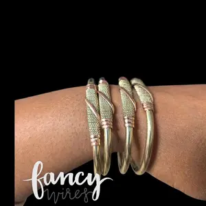 Fancy Wires Solid Brass and Copper Adjustable Bangle - Stylish and Durable Jewelry for Everyday Wear