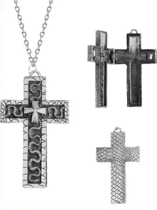 Unique Black Cross Squid Shape Necklace for Men, Vintage Handmade Cross Pendant Necklace with Secret Compartment Squid - Gaming Jewelry Costume Accessories#Fashionweek#Fallfreshness