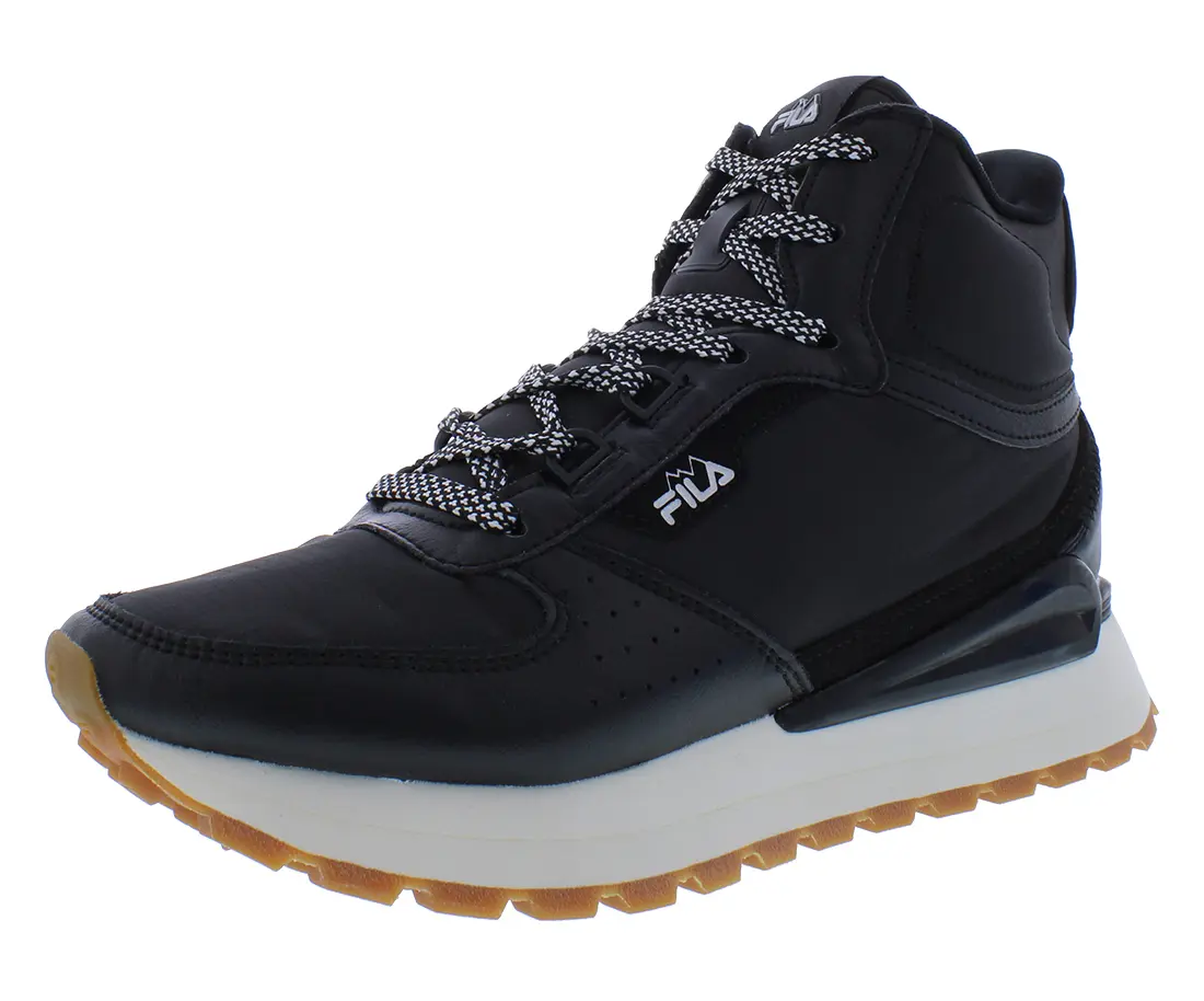 FILA Women's Harlem High-Top Fashion Sneakers, Retro-Inspired Casual Athletic Footwear with Colorblock Lace-Up Design, Sports Shoes, Walking Shoes, Female Shoes