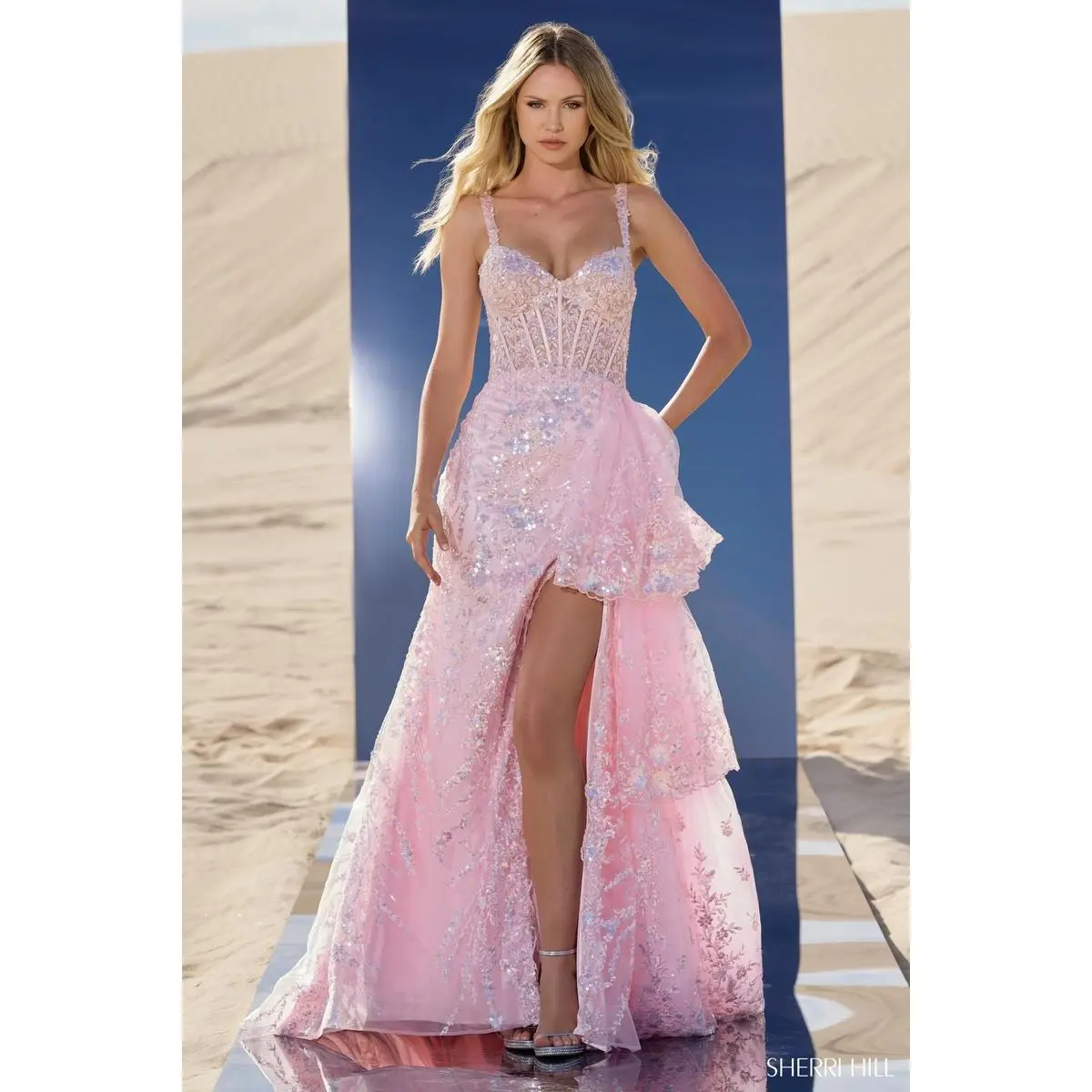 Sherri Hill Corset Ruffle Prom Dress 56589