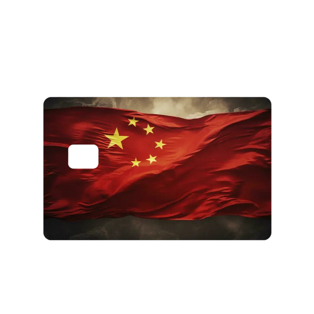 Custom Adhesive Stickers China Flag Credit Card Sticker - High Quality, Waterproof, Stain Resistant, Bathrooms