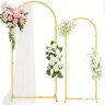 Golden Iron 3arch-stand 4ft Metal Arched Backdrop Frame - Golden Arch Backdrop for Wedding, Baby Shower Party Decor Needs
