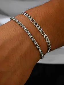 Fried Dough Twists Chain Hip Hop Combination Twisted Bracelet Two Piece Set is suitable for daily wear, holiday dating and other occasions, and it is also a small surprise gift