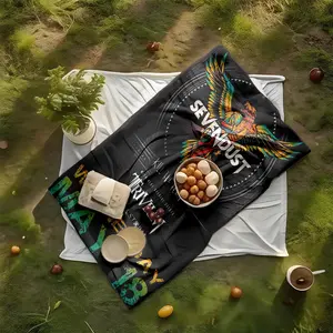 1 piece Sevendust and Trivium joint concert on May 18th themed flannel blanket - Modern design flannel sofa blanket, suitable for beds and sofas, all-season multi-purpose use, super soft and warm, digitally printed pattern, 100% polyester material