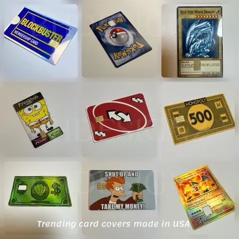 Custom Credit Card Cover - Funny Trending credit card sticker - waterproof scratch and fade proof vinyl High Quality made in USA