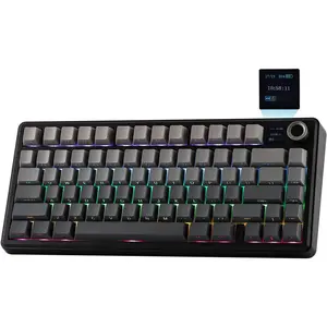 X Aula F75 MAX  Mechanical Keyboard with TFT Screen and Knob, Gasket Gaming Keyboard in 75% Layout, Hot Swappable, RGB Backlight, for PC//Linux (Black Gradient)