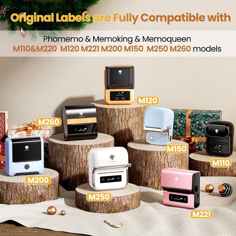 3 Rolls 50mm Color Thermal Label Paper for Phomemo M220 M200 M221 M110 P50 P80 P1 Printers, Waterproof Stickers Mini Printer Paper, Direct Thermal Sticker
