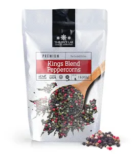 The Spice Lab Organic Rainbow Whole Peppercorns Kings Medley, 1 lb Resealable Refill Pouch, OU Kosher, Gluten-Free, GMO-Free, All Natural, 24-Month Shelf Life, Flavor-Boosting Cooking Essential, yes