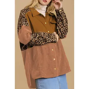 High-Low Leopard Snap Down Shacket