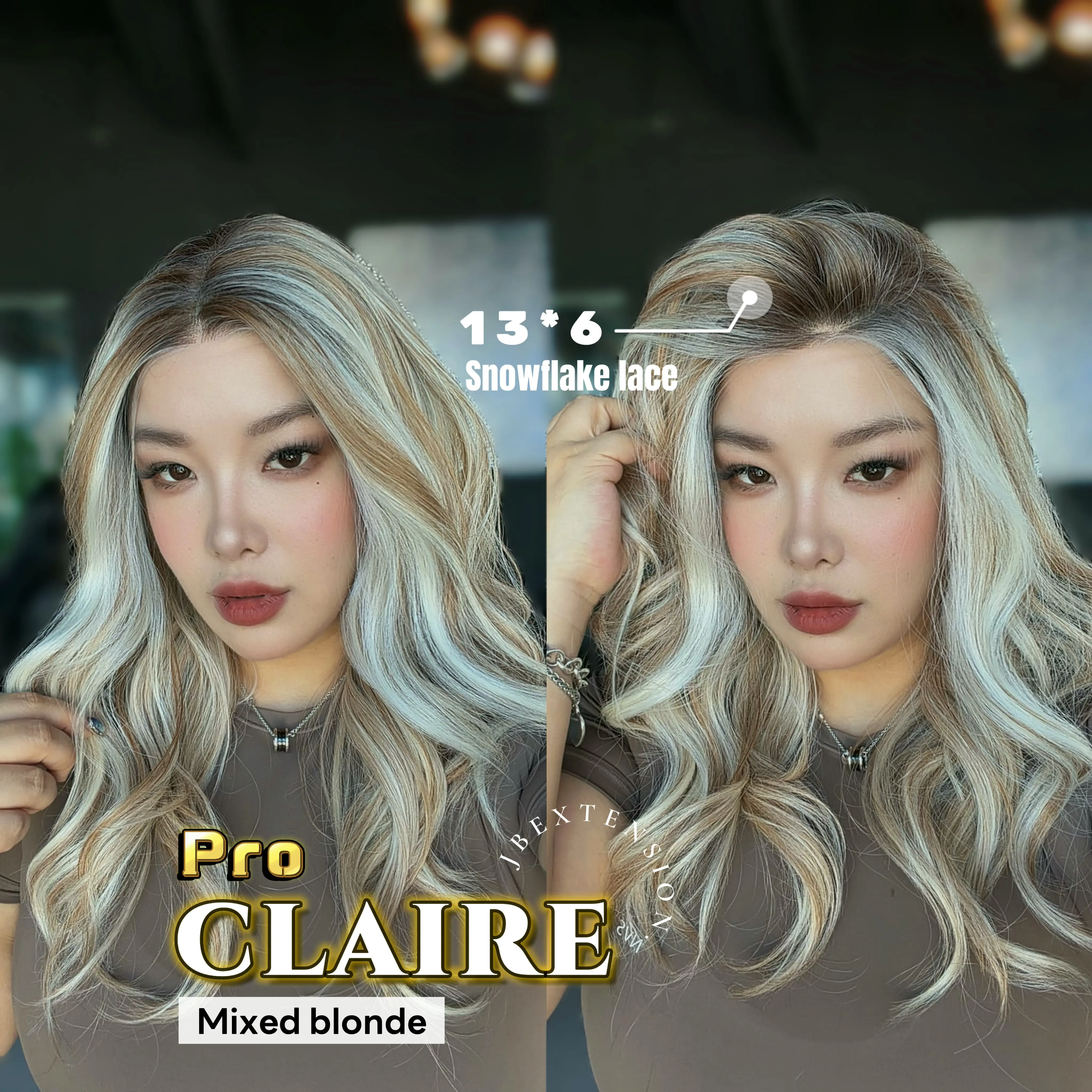 JBEXTENSION 22 Inches Pre-Cut 13X6 Free Part Snowflake Lace Frontlace Glueless Wig CLAIRE PRO【BENDY EAR TABS】