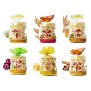 Kim's Magic Pop Small Combo Pack A 6 Packs Freshly Popped Grain Snack with Wheat Brown Rice. Natural Crispy Low Fat Low Calories No Preservatives Zero Sugar Crunchy Health Snack