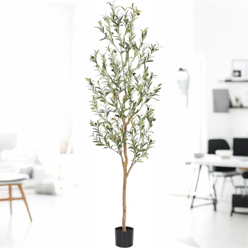 Goldtai Faux Olive Tree ，Olive Trees Artificial Indoo Artificial Olive Tree Faux Potted Plant with Natural Wood Trunk Realistic Olives Ideal for Home Decor Nature Gifts