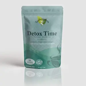 Teascription Wellness Herbal Tea Detox Time Organic Vegan Gluten-Free Non-GMO Caffeine-Free 30 Tea Bags for Good Digestion and Gut