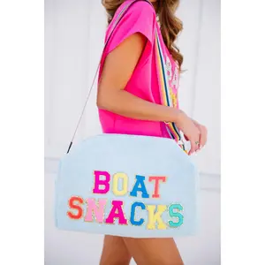 BOAT SNACKS LIGHT BLUE  LARGE TERRY CLOTH BAG