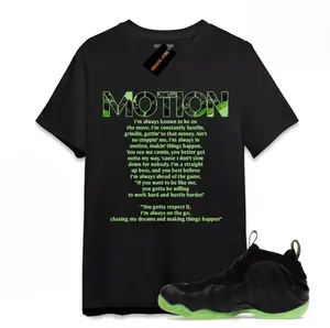 Tee Shirt Matching Foamposite One Black Volt To Match Sneaker Motion T-Shirt, Foamposite One Black Volt Outfit, Graphic Tees, Womenswear Top T-Shirt