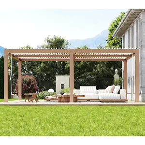 Garvee Louvered Pergola - 12'x20' Outdoor Pergolas with Adjustable Louvered Roof, Reinforced Aluminum Frame, Integrated Drainage System, Outdoor Gazebo for Deck, Patio, Backyard and Garden