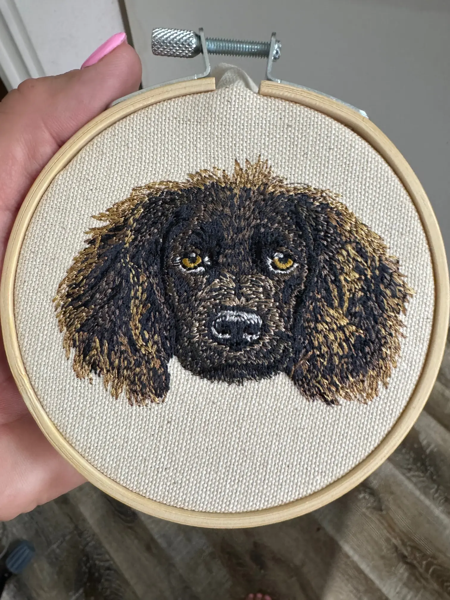 Boykin Spaniel Machine-Made Embroidered Framed Plaque - Home Supplies Home Decor Ornaments, Bedroom Display That Brightens Up Room, Canine Breed Desktop Accent, Other Breeds-Designs Available