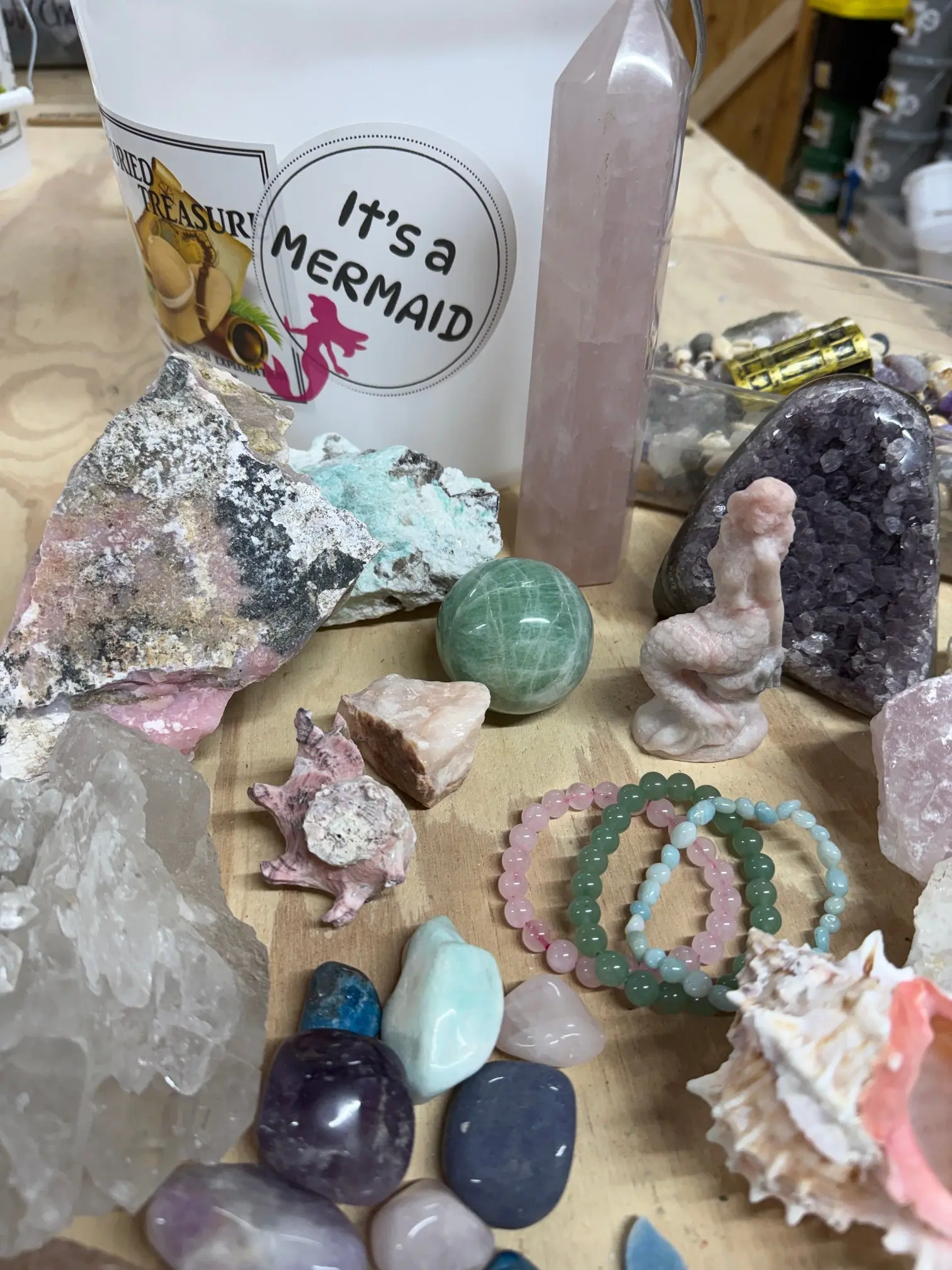 IT'S A MERMAID TWO GALLON NATURAL CRYSTAL AND SPECIMEN MINING BUCKET