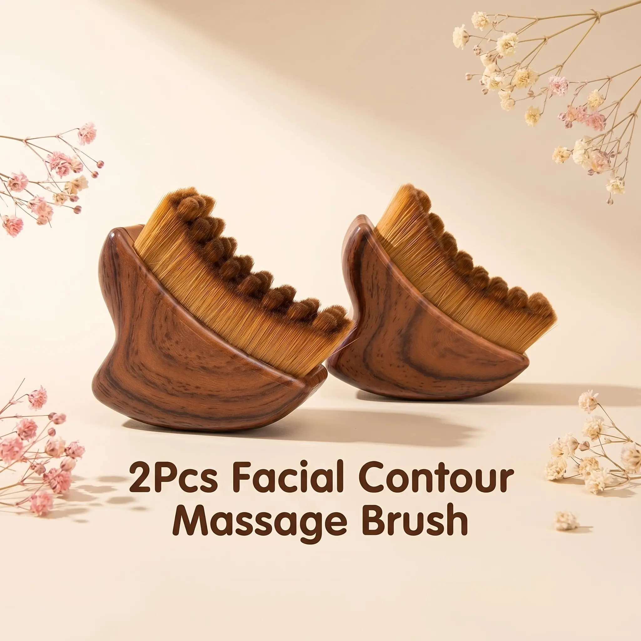 Ergonomic Arc-Shaped Plastic Facial Massage Brush for Adults - Dual-Use Wet-Dry, Smoothing Jawline & Cheeks Beauty Tool, Durable Home SPA Skincare Massager (1PC/2PCS Packs Available)