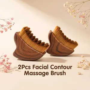 Ergonomic Arc-Shaped Plastic Facial Massage Brush - Dual-Use Wet-Dry Smooth Jawline Shaping Tool, Luxury Daily Body Care Durable Home SPA Skincare Massager (1PC/2PCS Packs Available)